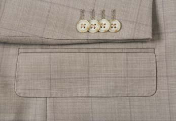 Beige Striped 100% Wool 2-Piece Suit | Classic Fit