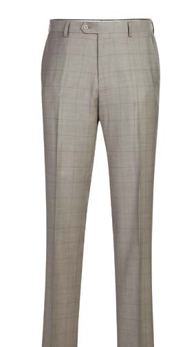 Beige Striped 100% Wool 2-Piece Suit | Classic Fit