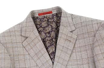 Beige & Brown Windowpane 2-Piece Suit | Slim Fit