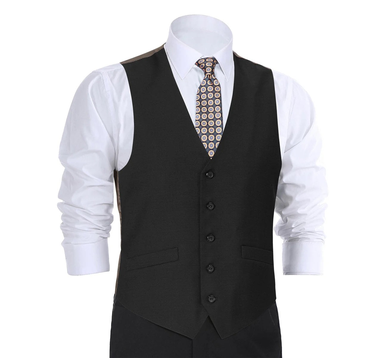Wool Black Suit Vest Separate