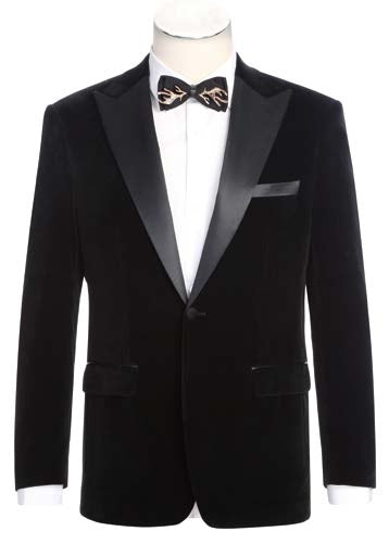 Velvet Slim Fit Tuxedo Jacket Black