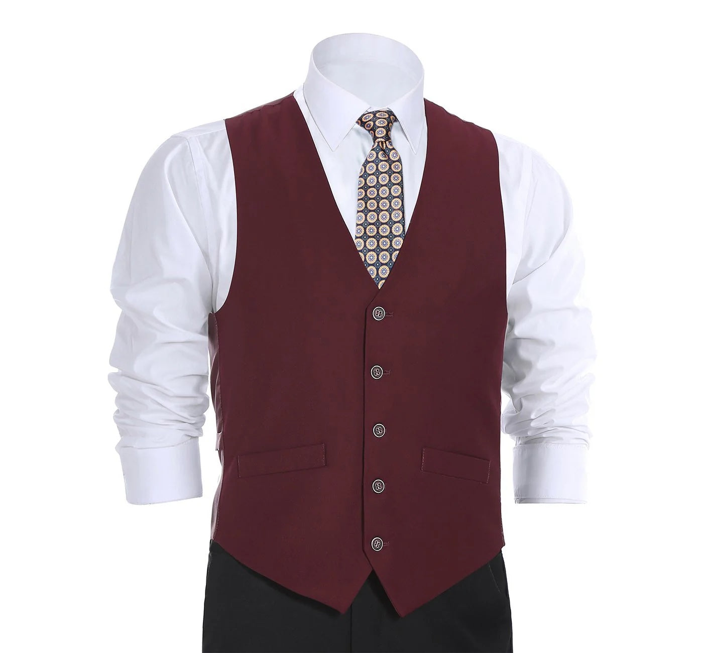 Burgundy Classic Suit Vest Separate