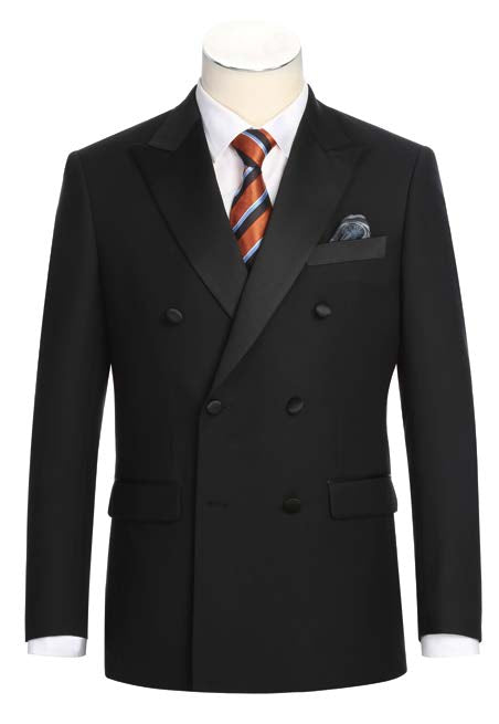 Black Slim Fit Double Breasted Tuxedo