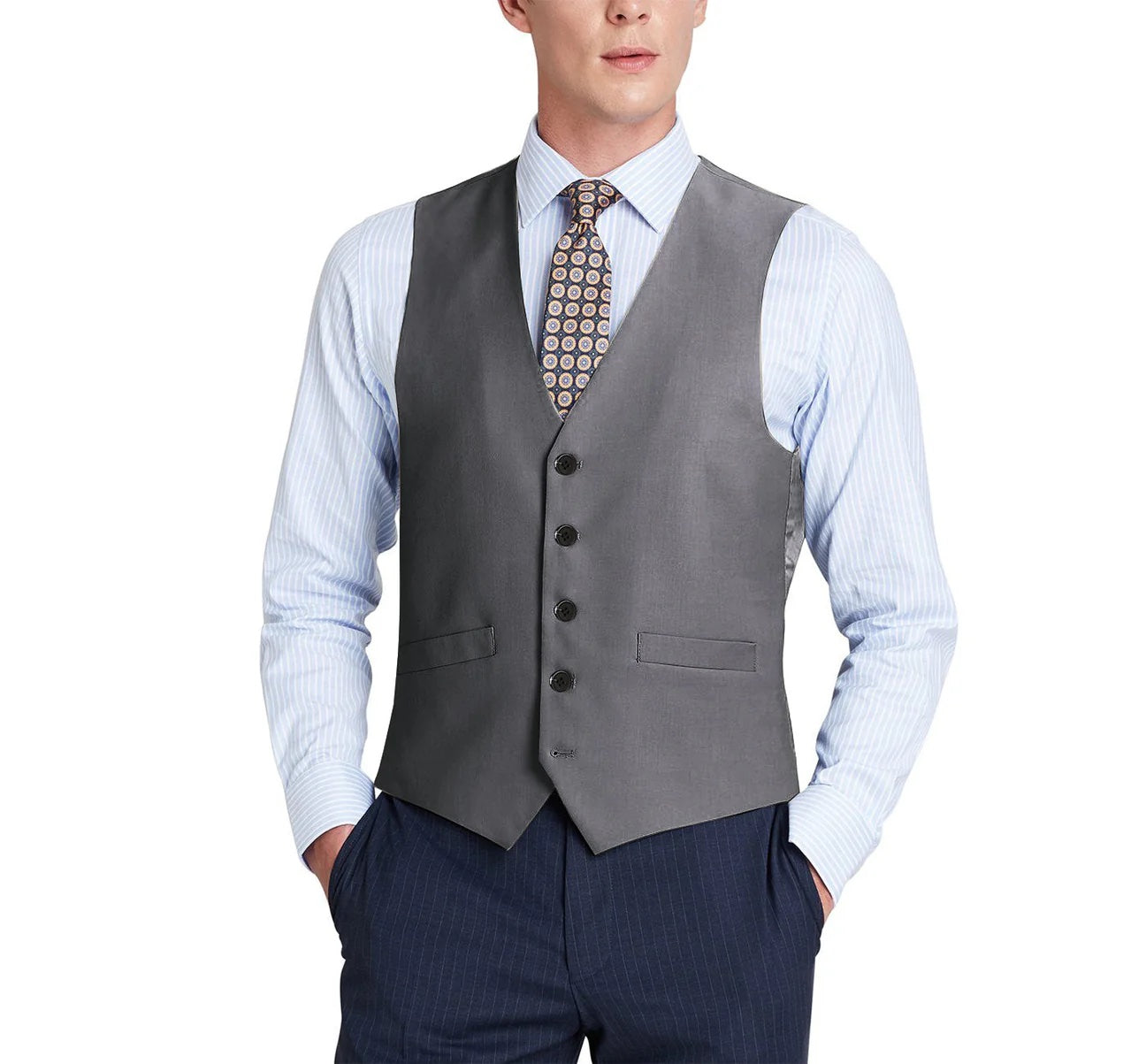 Wool Dark Gray Suit Vest Separate
