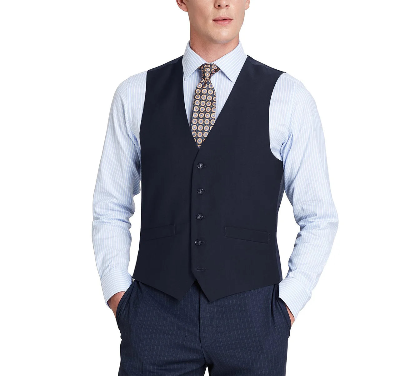 Wool Dark Navy Suit Vest Separate