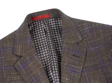 Slim Fit Sport Coat Brown and Blue Plaid S/S 2025 | 294-29