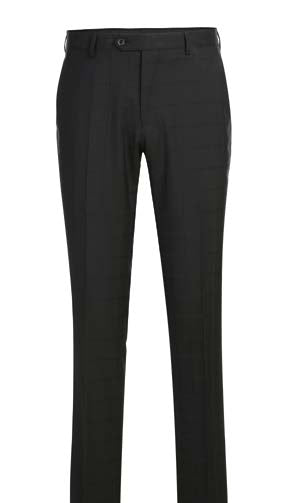 Black Plaid 100% Wool 2-Piece Suit | Slim Fit
