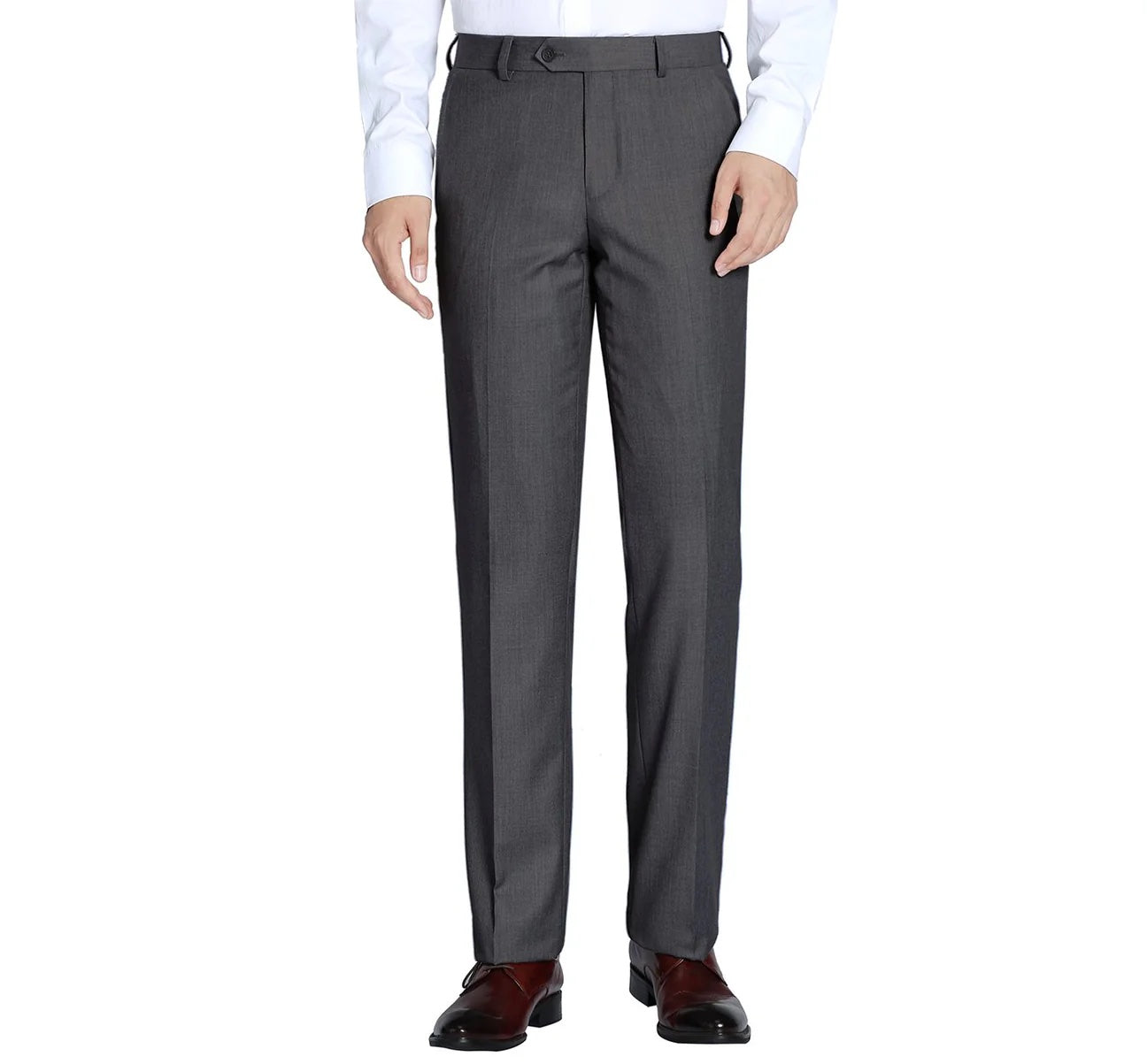 Flat Front Suit Pant Charcoal