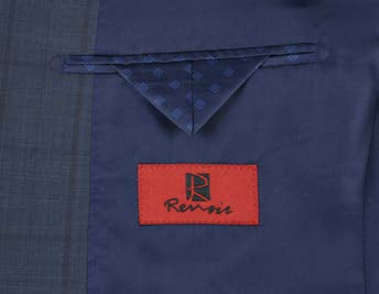 Dark Navy Windowpane 2-Piece Suit | Slim Fit