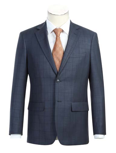 Dark Navy Windowpane 2-Piece Suit | Slim Fit