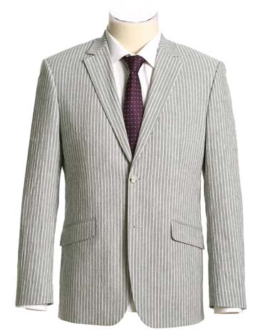 Gray Cotton Striped 2-Piece Suit | Slim Fit
