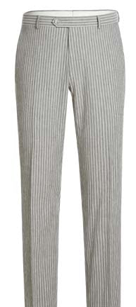 Gray Cotton Striped 2-Piece Suit | Slim Fit