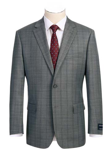 Gray Plaid Wool 2-Piece Suit | Classic Fit