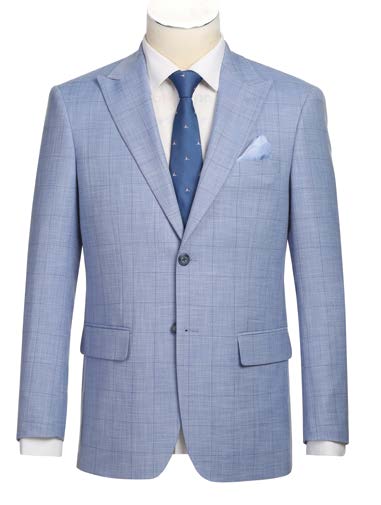 Light Blue Striped 2-Piece Suit | Slim Fit
