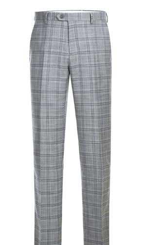 Light Gray & Blue Plaid 2-Piece Suit | Classic Fit