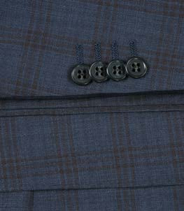 Navy Plaid 100% Wool 2-Piece Suit | Classic Fit