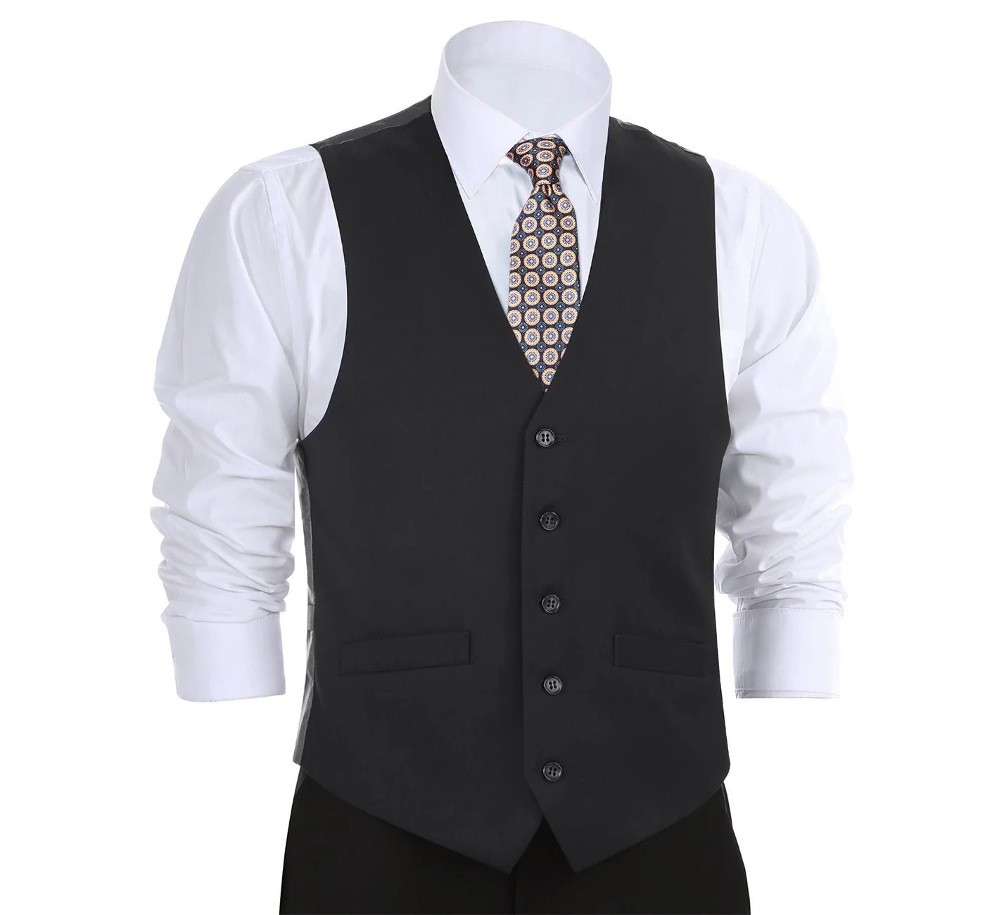 Black Classic Suit Vest Separate