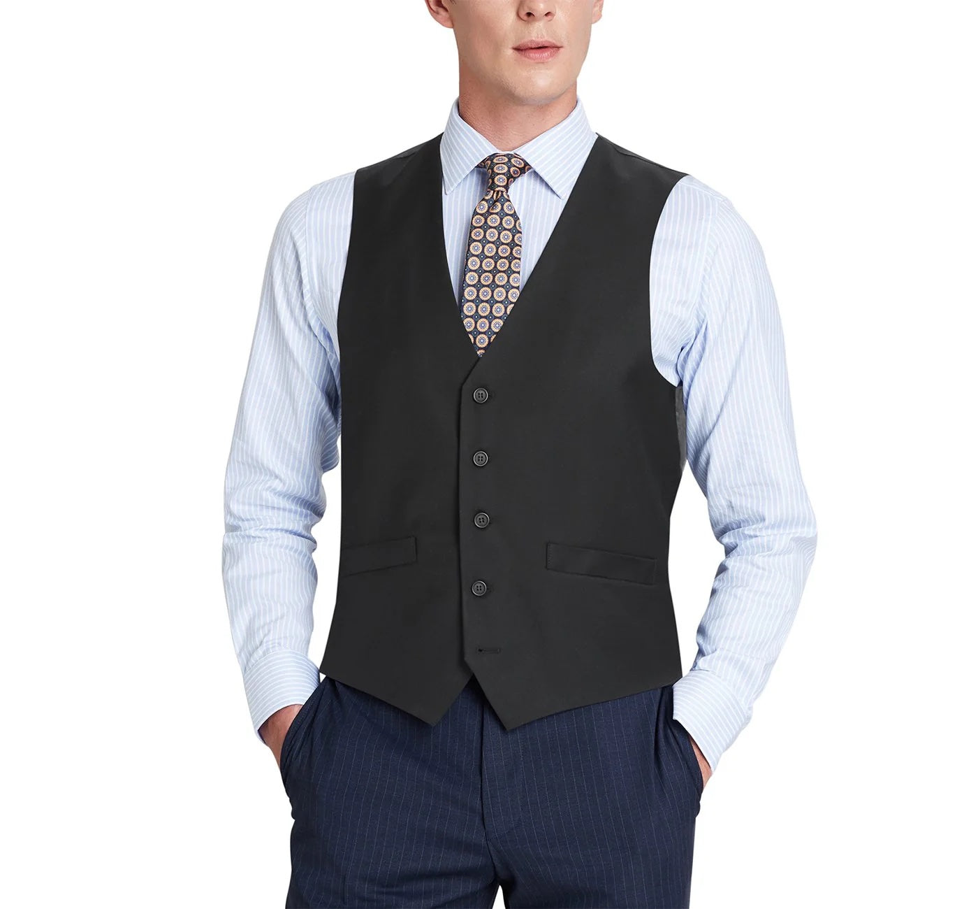 Black Classic Suit Vest Separate