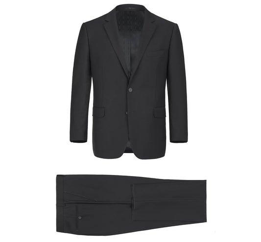 Black 2-Piece Single Breasted Notch Lapel Suit