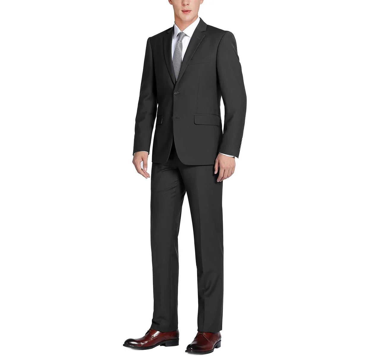 Black 2-Piece Single Breasted Notch Lapel Suit