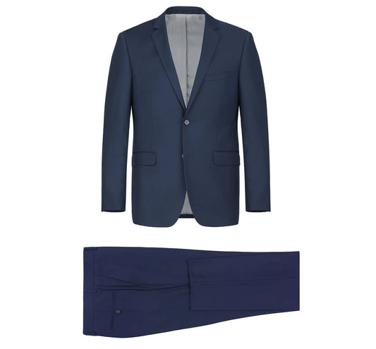 Navy 2-Piece Single Breasted Notch Lapel Suit