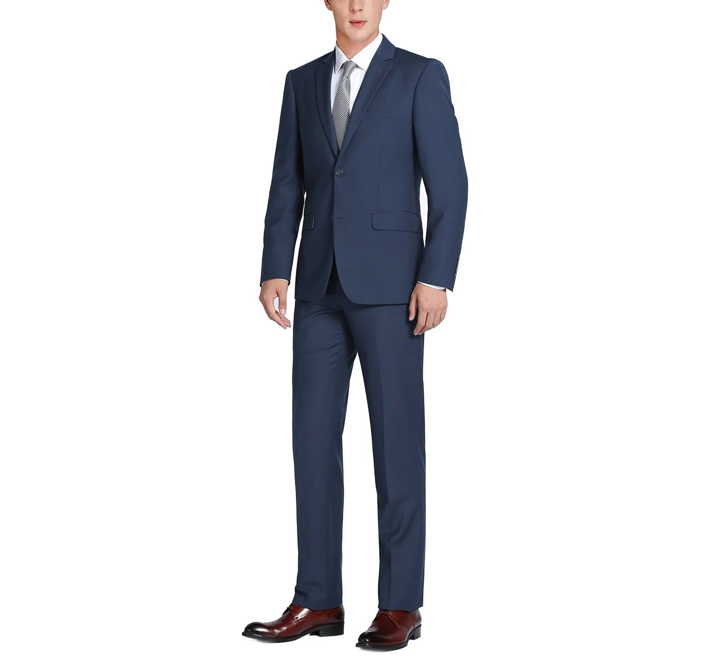 Navy 2-Piece Single Breasted Notch Lapel Suit