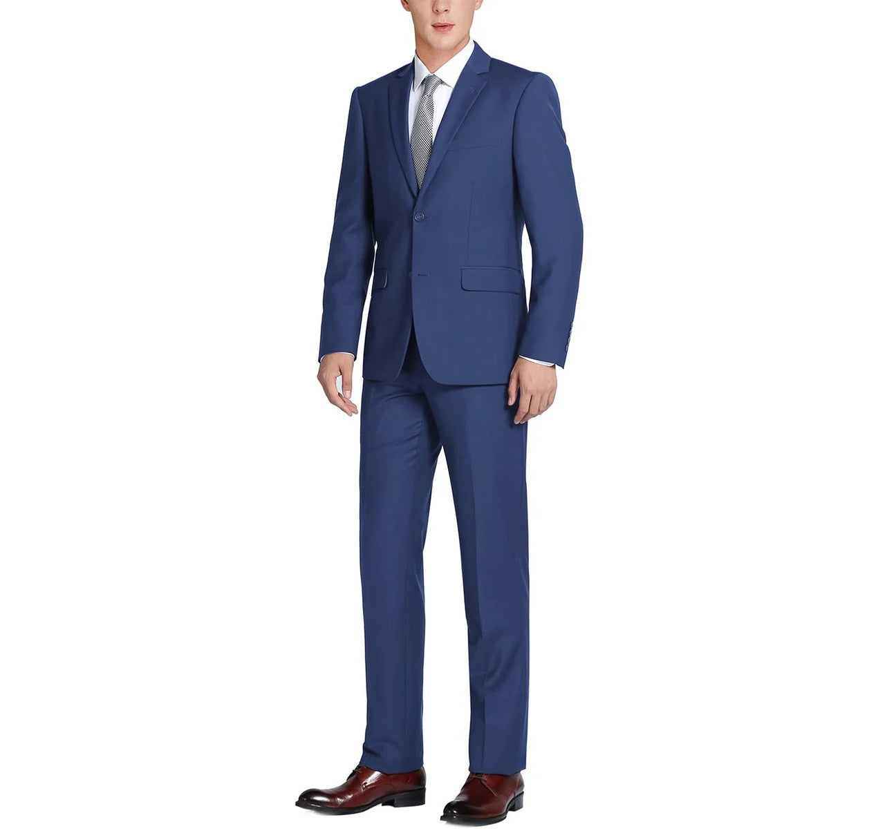 Blue 2-Piece Single Breasted Notch Lapel Suit