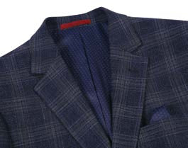 Classic Fit Sport Coat Dark Navy Plaid S/S 2025 | 294-46