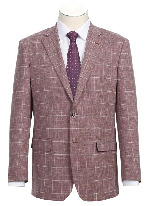 Classic Fit Sport Coat Salmon Checkered S/S 2025 | 294-31