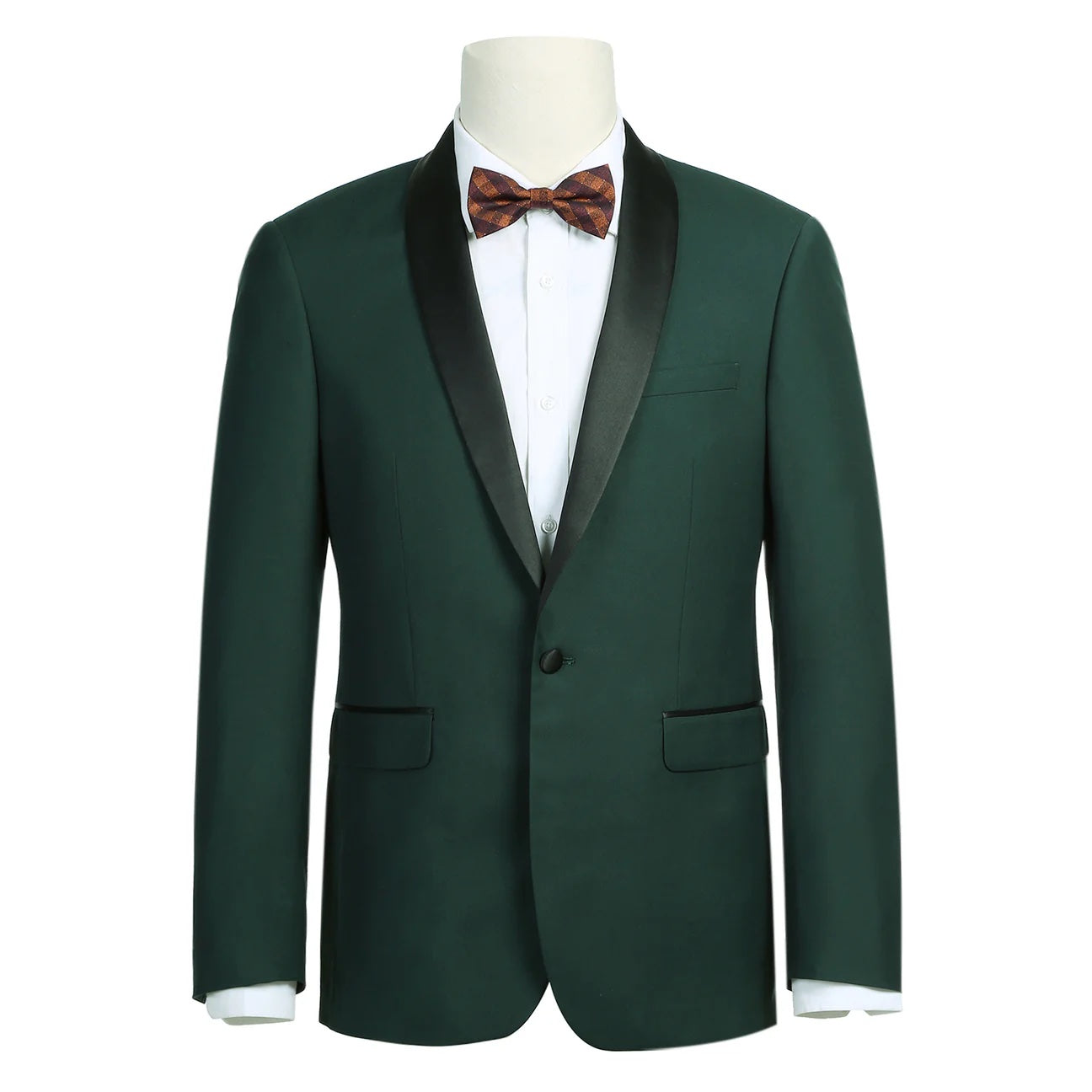 Slim Fit 2-Piece Shawl Lapel Tuxedo Suit Dark Green