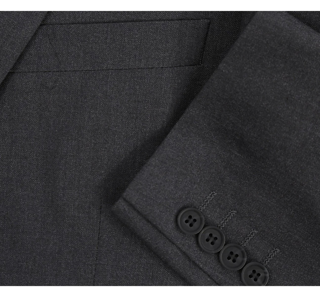 Dark Gray 2-Piece Single Breasted Notch Lapel Suit