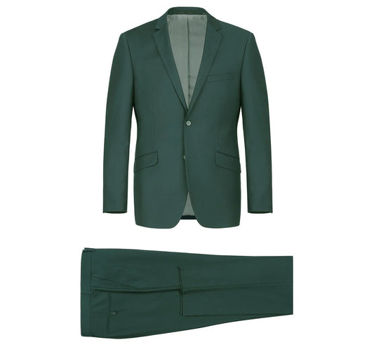 Green 2-Piece Single Breasted Notch Lapel Suit