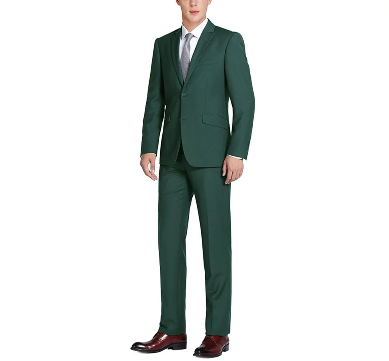 Green 2-Piece Single Breasted Notch Lapel Suit