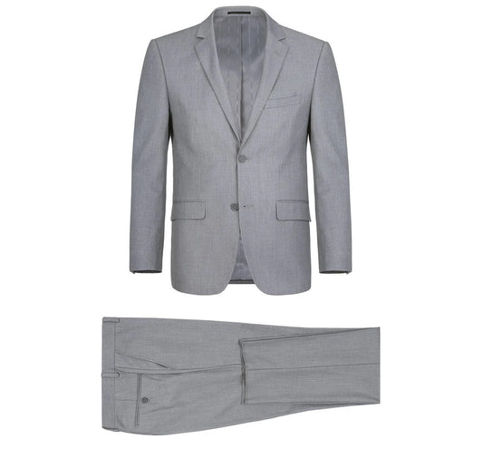 Light Gray 2-Piece Single Breasted Notch Lapel Suit