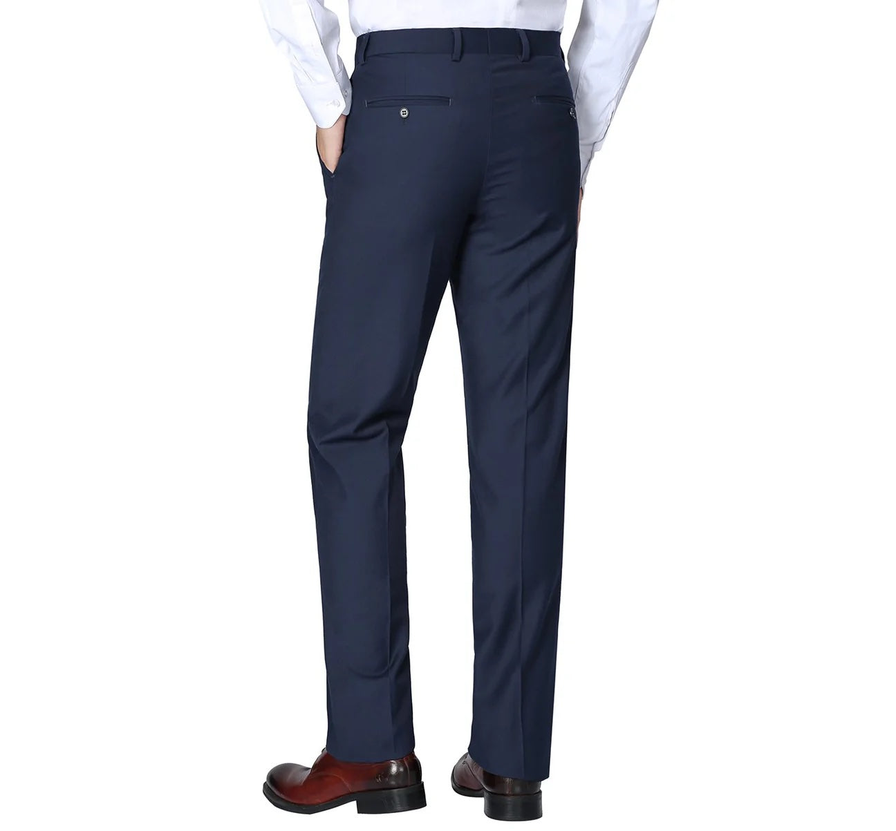 Wool Flat Front Suit Pant Navy