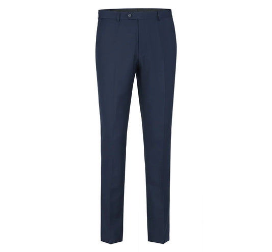 Wool Flat Front Suit Pant Navy