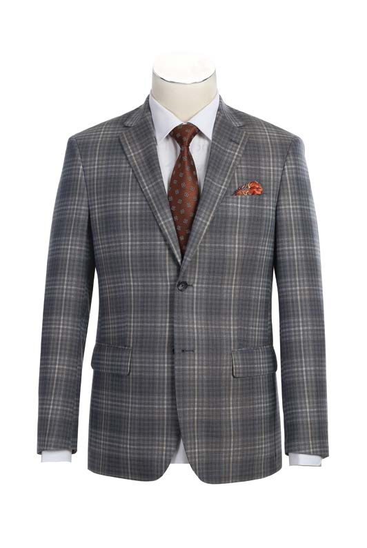 Slim Fit Sport Coat Light Gray Plaid S/S 2025 | 565-3