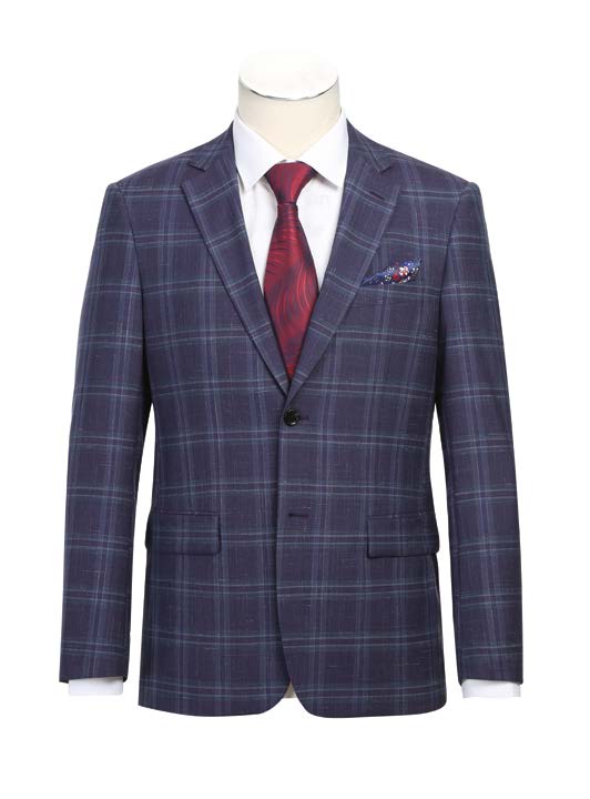 Slim Fit Sport Coat Navy & Purple Plaid S/S 2025 | 565-6