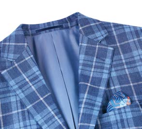 Slim Fit Sport Coat Blue & Blue Plaid S/S 2025 | 610-10