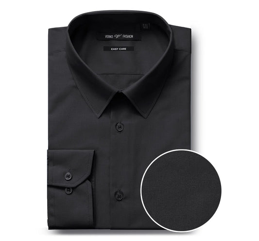 Black Cotton Dress Shirt