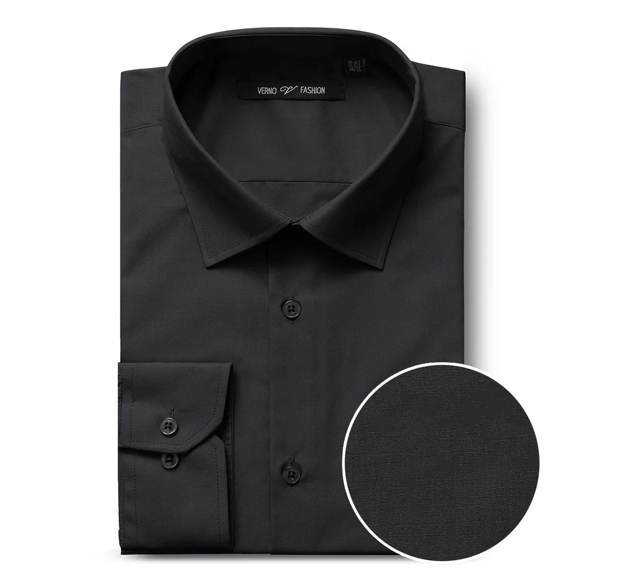 Spread Collar Dress Shirt Black