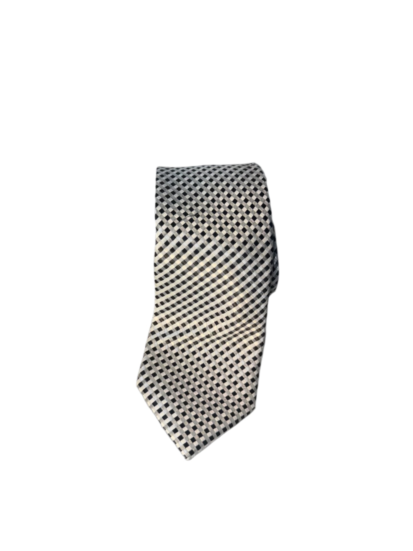 Black and White Checkered Classic Tie