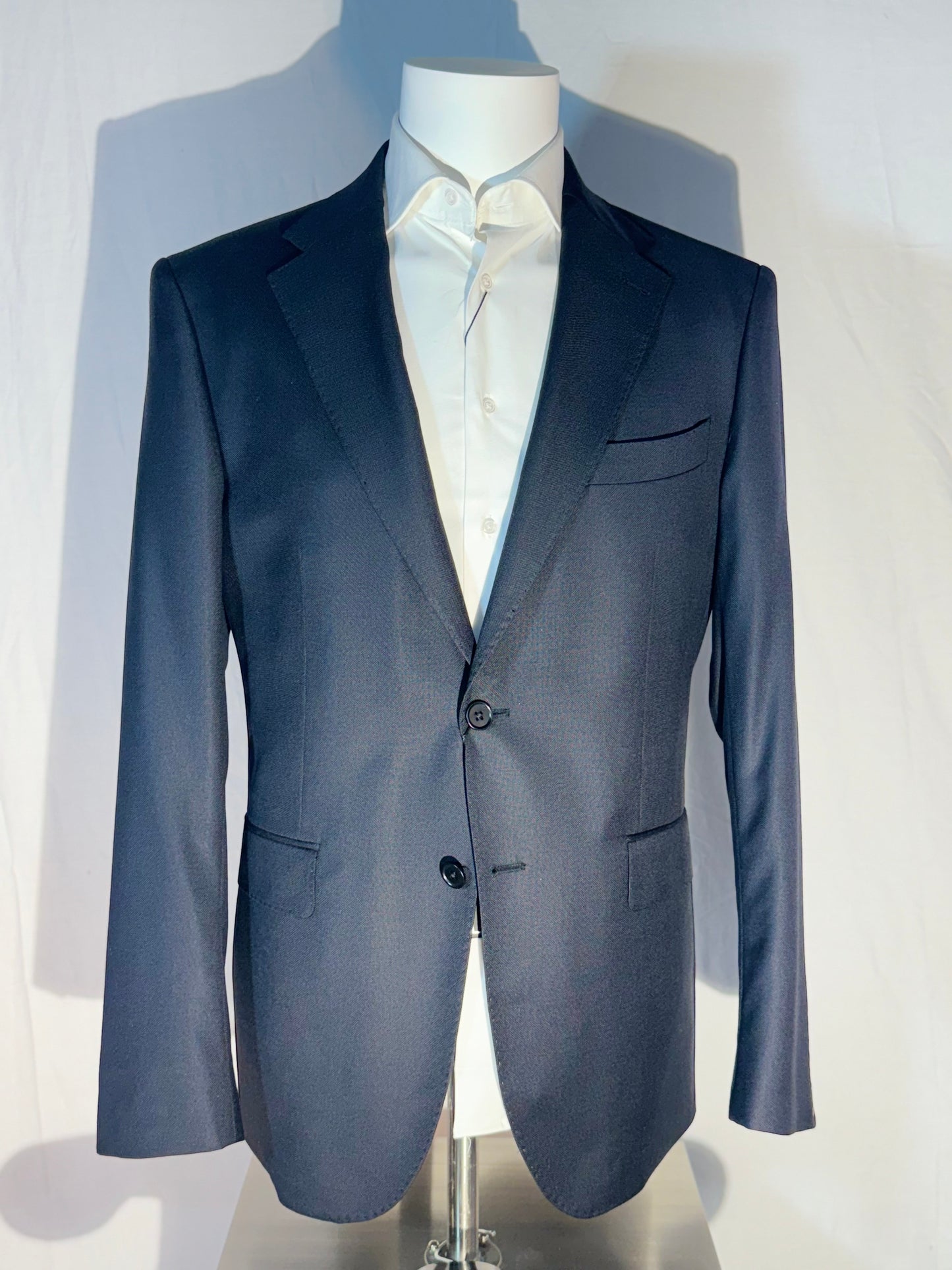 Black 100% Wool 2-Piece Suit