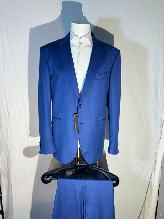 Blue 100% Wool 2-Piece Suit