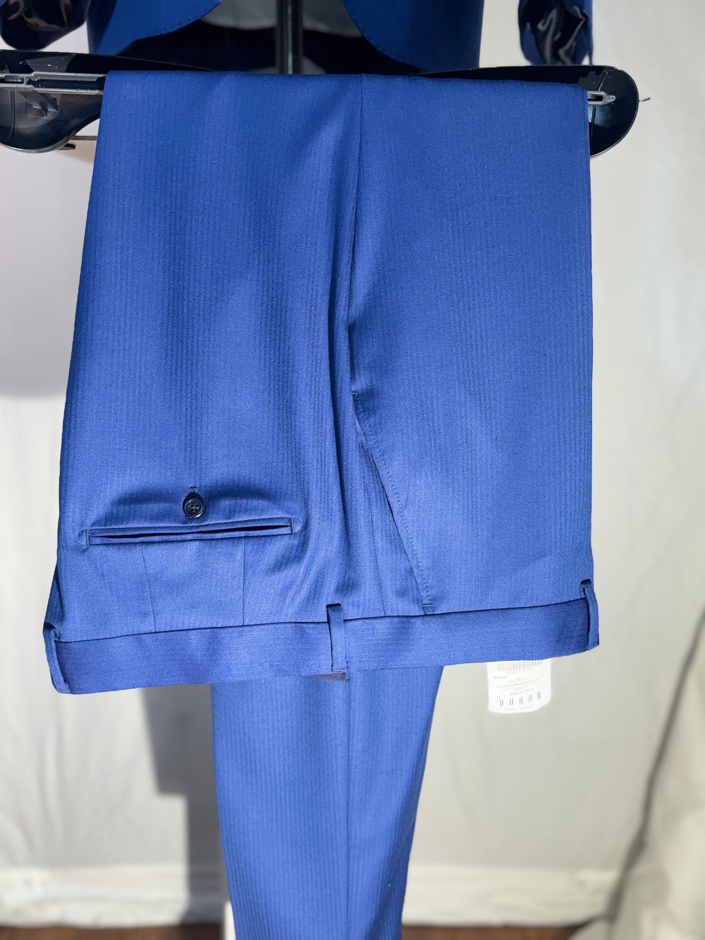 Blue 100% Wool 2-Piece Suit