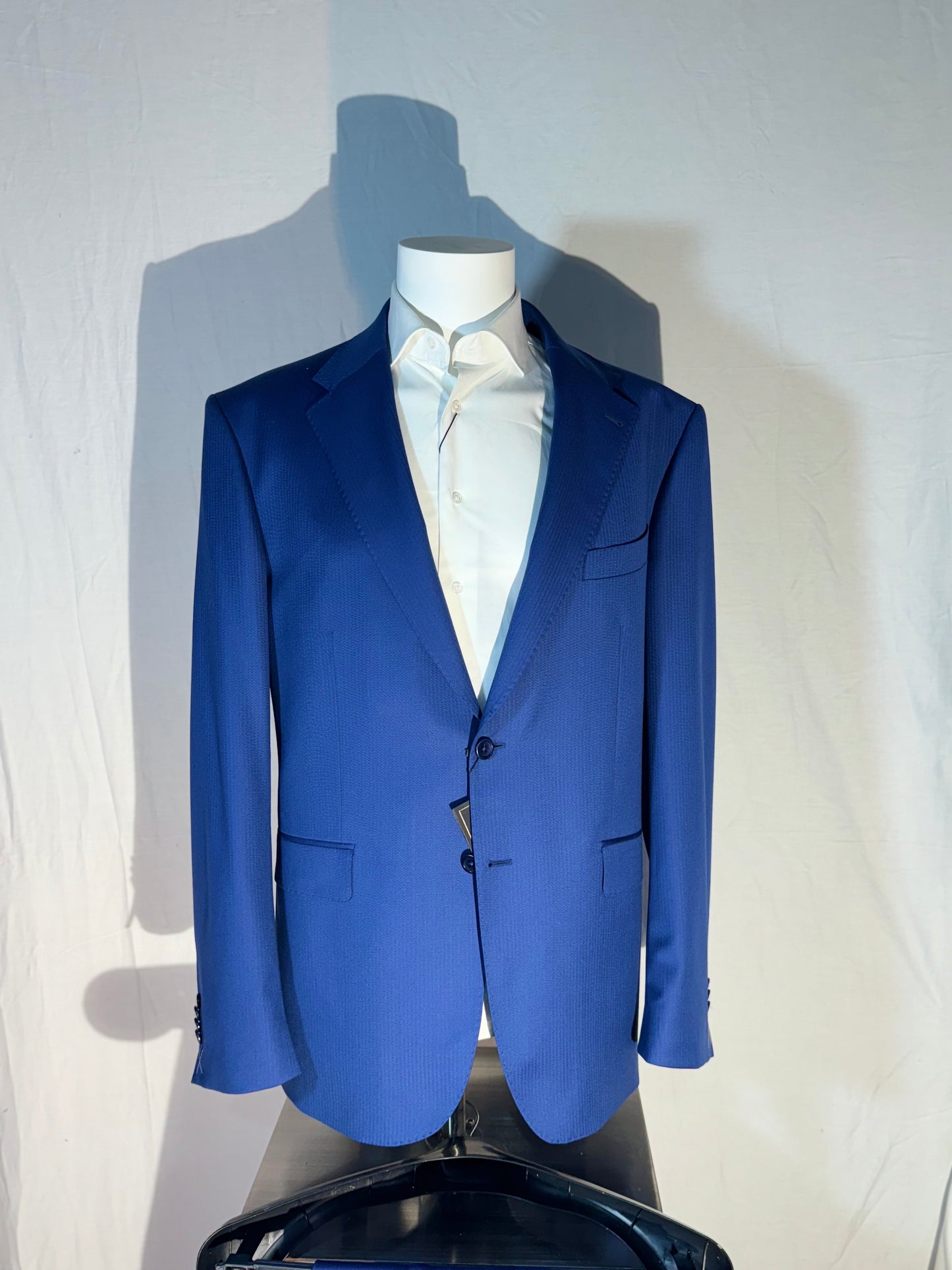 Blue 100% Wool 2-Piece Suit