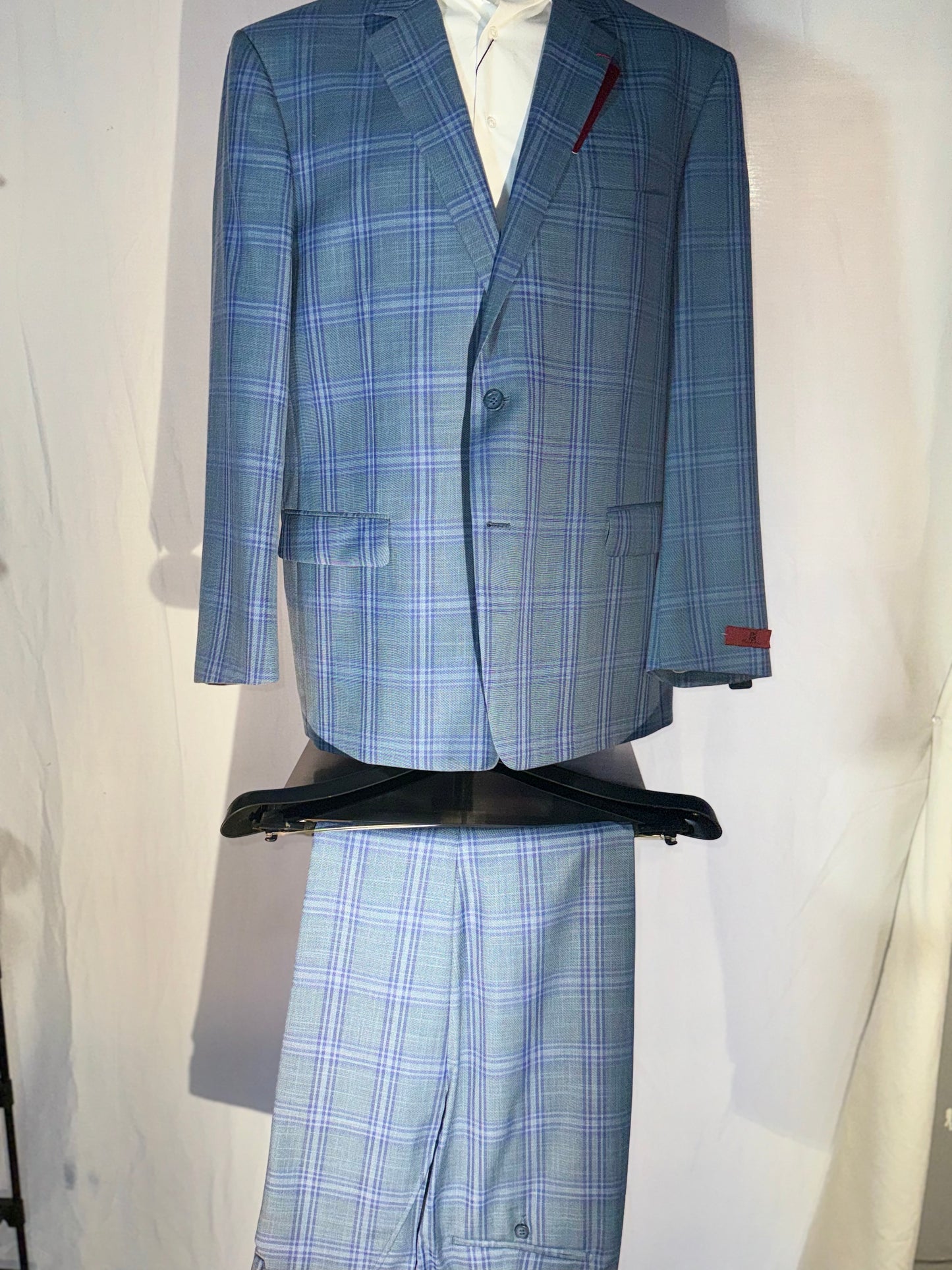 Blue Windowpane 2-Piece Suit