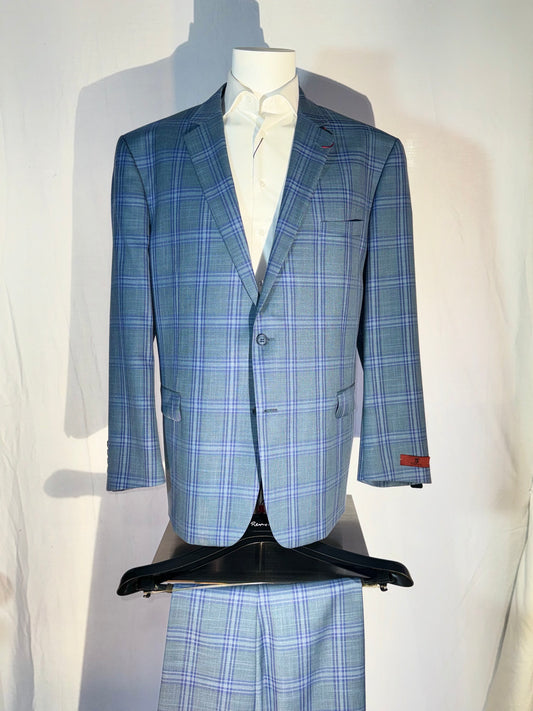 Blue Windowpane 2-Piece Suit