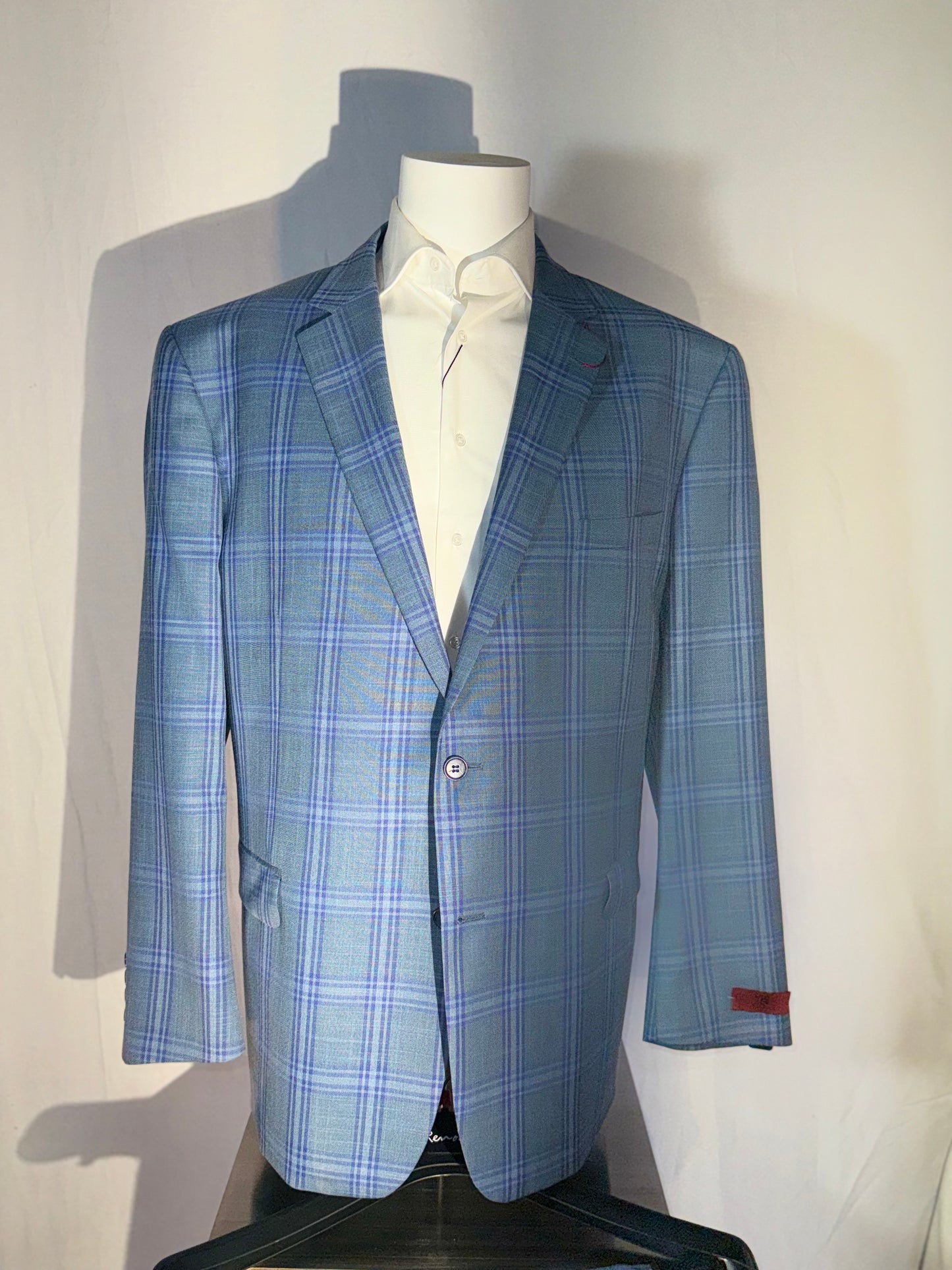 Blue Windowpane 2-Piece Suit