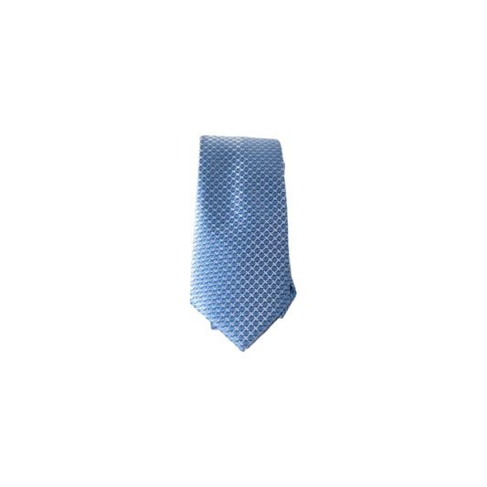 Blue & White Patterned Classic Tie